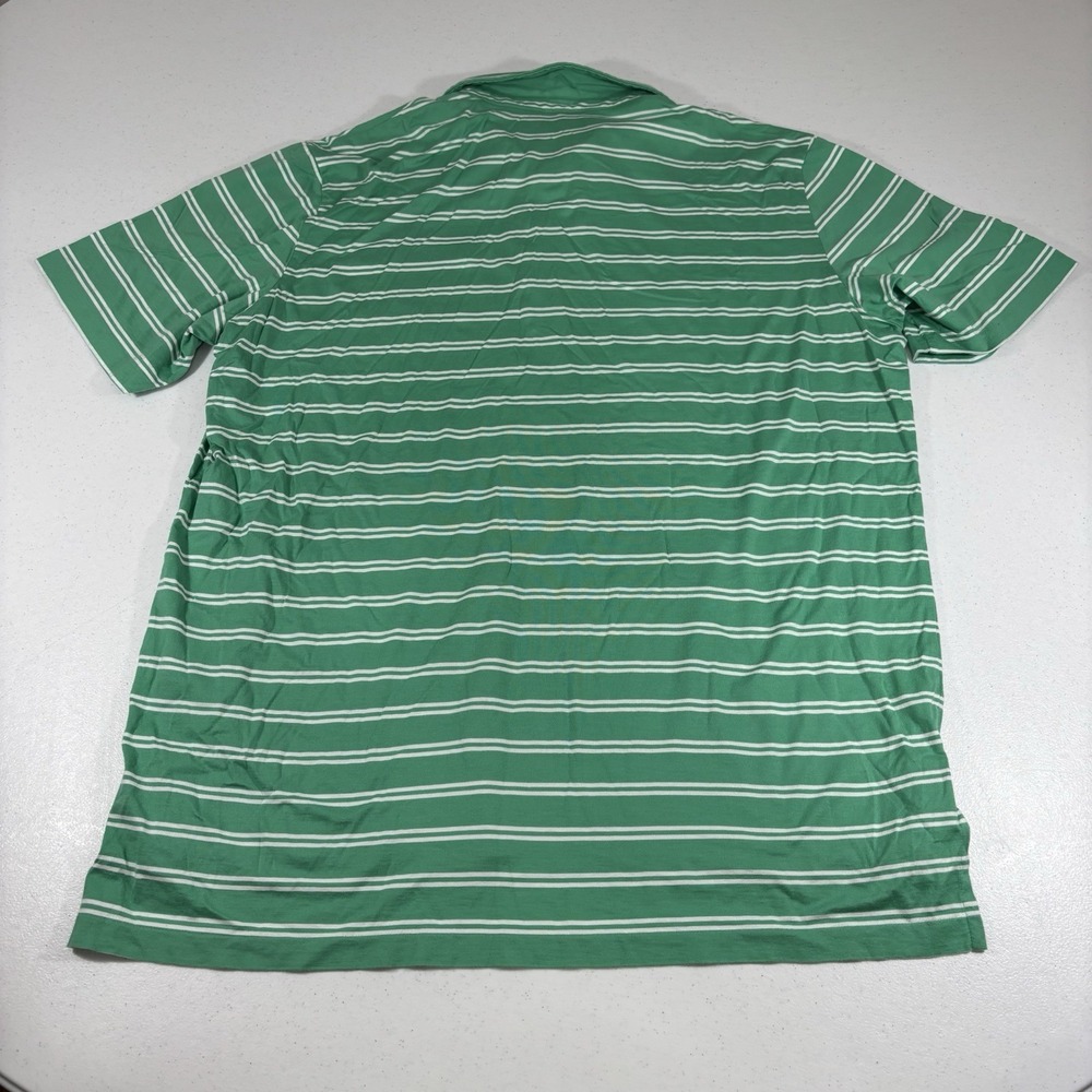 Polo Golf Ralph Lauren Vintage Lisle Pocket Polo Shirt Green/White Stripe XXL - Picture 3 of 9